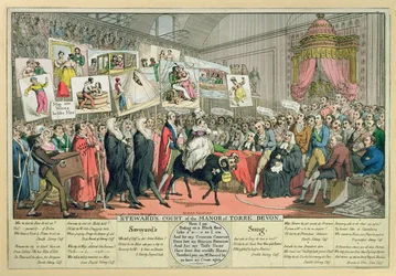 Corte del Mayordomo de la Mansión de Torre Devon, pub. 1820